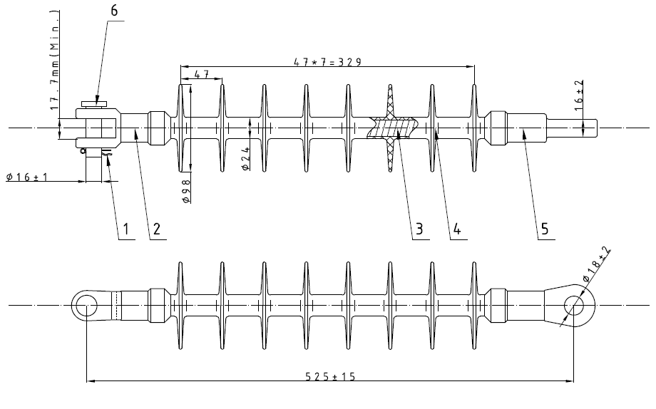 33kv strain polymeric insulator 33kv strain polymeric insulator